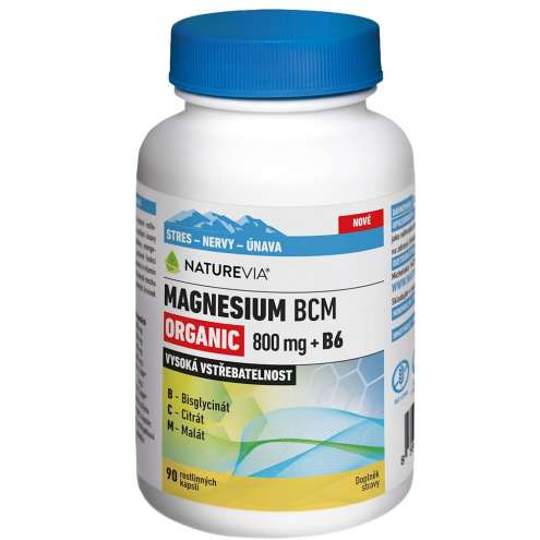 NatureVia Magnesium Organic BCM 800mg +B6 cps.90